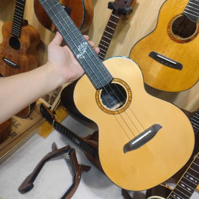 OlaMestre PO cedar cuban mahogany tenor ukulele with pickup image 12