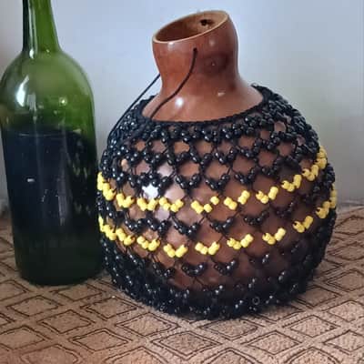 Sekere (large Yoruba-style netted gourd rattle) image 1