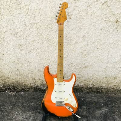 Fender Stratocaster Orange Relic Electric Guitar (Assembled) 1990s image 1