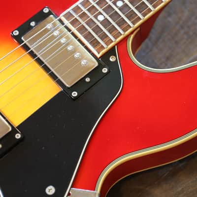Jay Turser ES-335 Style Semi-Hollow Electric Guitar Cherry Sunburst + Gig Bag image 4