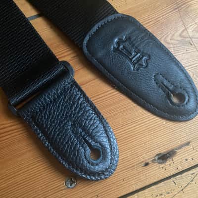 LEVY'S Leathers M8-BLK 2 inch Polypropylene Black Guitar Strap with Leather Ends image 2