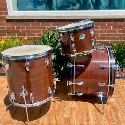1970s Ludwig Big Beat 3-Ply Drum Set Mahogany Cortex 22/12/13/16 image 9