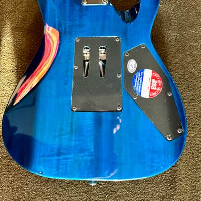 ESP LTD MH-103 QM - 2016, See Thru Blue, Left Handed image 11