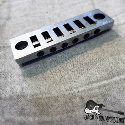 Gibson "Harmonica" Schaller-made Tune-O-Matic Bridge for Marauder, L6S, S-1 (1970s, Chrome) image 8
