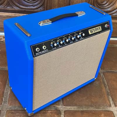 Weber 6A14 64' Custom Hand Wired Princeton Reverb Tribute 12 Watt 1x10" Tube Amp Guitar Combo - Royal Blue image 3
