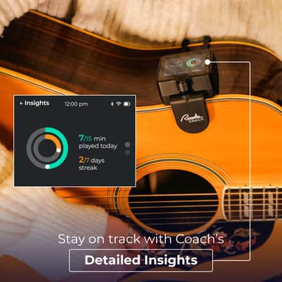 Roadie Coach | Learn Guitar, Ukulele & Singing | Portable Recorder with Dual Mics | Multi-Tool Tuner + MIDI Controller | AI Feedback on Performance image 4