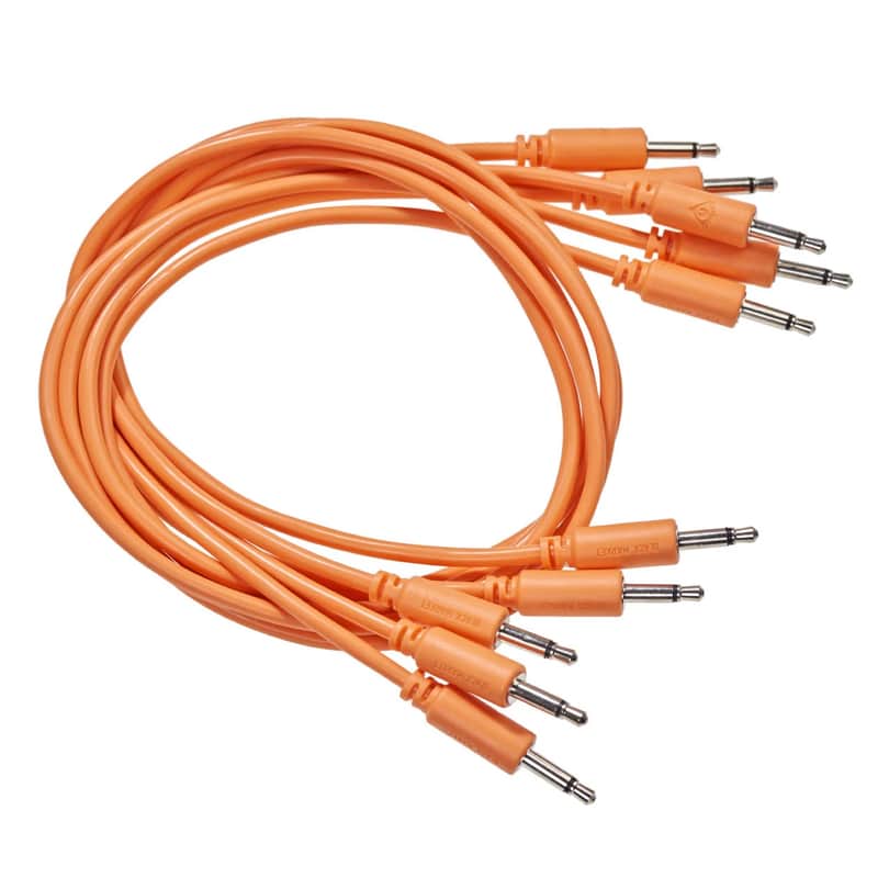 Black Market 10" 3.5mm Modular Synthesizer Patch Cable - 5-Pack, Orange image 1
