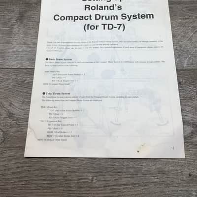 Original Roland TD-7 Owners Manual image 4