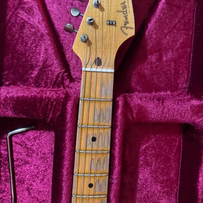 Fender Fender Custom Shop 55 Dual-Mag Stratocaster Journeyman Relic Maple Fingerboard Limited-Edition Electric Guitar Super Faded Aged Candy Apple Red 2019 - Super faded aged candy apple red image 12