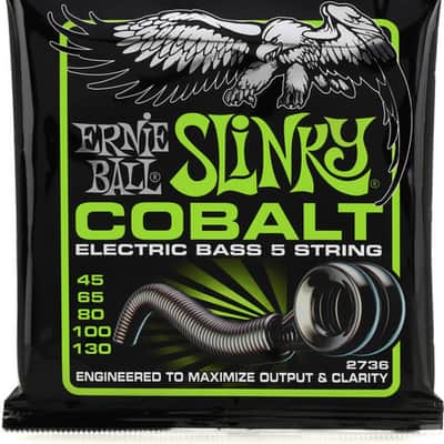 Ernie Ball - Regular Slinky Cobalt Electric Bass Guitar Strings - .045-.130 5 String image 1