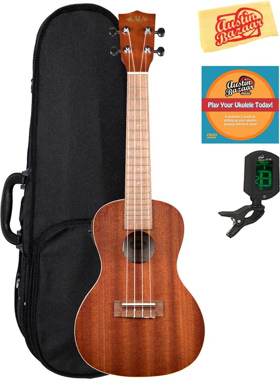 Kala KA-CE Satin Mahogany Concert Acoustic-Electric Ukulele w/ Hard Case image 1