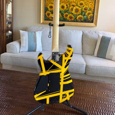 EVH Striped Series Electric Guitar 2021 Black with Yellow Stripes image 9