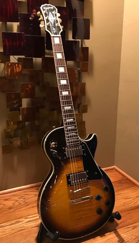 epiphone les paul custom tobacco burst Epiphone Les Paul Custom 2004 Tobacco Burst Flame