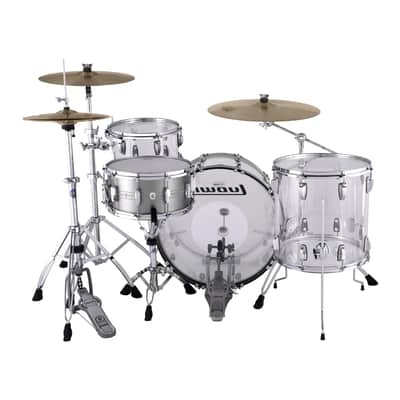 Ludwig Vistalite Fab 3pc Shell Pack w/ 22" Kick - Clear image 3