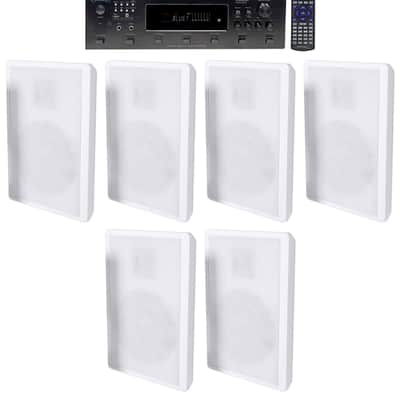 Technical Pro 6000w 6-Zone Home Theater Bluetooth Receiver+(6) Wall Speakers image 1