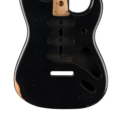 Genuine Fender ROAD WORN 50s Vintage Strat/Stratcoaster SSS Body, BLACK image 1