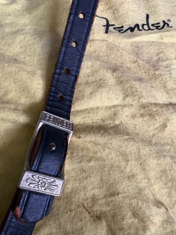 Fender Leather strap original 1965 - Black image 1
