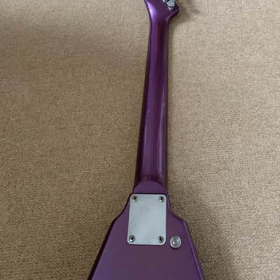 VINTAGE METAL AXXE XX REAPER FLYING V ELECTRIC GUITAR IN PURPLe image 9