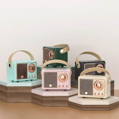 Retro Bluetooth Speaker-Yellow image 14