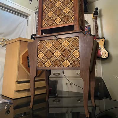 Rotary Connection Loaded 1x10 closed or open optional vintage MCM style speaker guitar cabinet. Vintage Rola Speaker.  Handmade from repurposed vintage real wood furniture. 2026 - Wood image 9