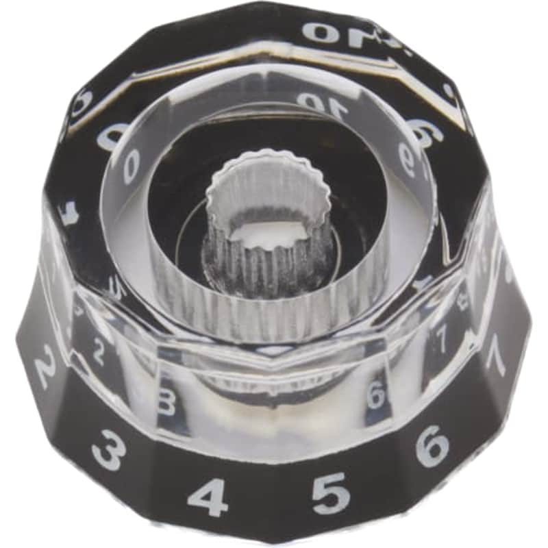Clear Knob - Plastic, Knurled Shaft, Lampshade, PRS Style image 1