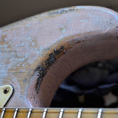 Fender American Stratocaster Heavy Relic Shell Pink Eric Johnson Pups Maple Neck image 8