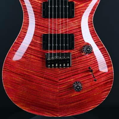 PRS Private Stock #12058 Custom 24 Raspberry Lemon Stripe w/ Reverse Chevron Flame Maple Top image 3