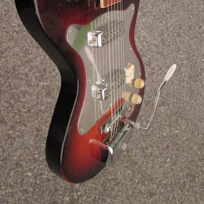 Vintage '60s Kent Teisco Guitar ! CHROME PICKGUARD, Slab Body, & VEG-A-MATIC CONTROLS!  Japan ! image 8