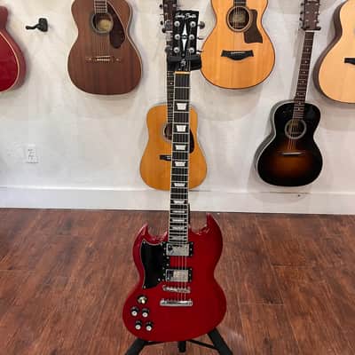 Burny Super Grade SG Cherry Left Handed | Reverb
