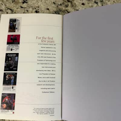 Ovation Collectors Series Brochure Catalog 1996 Adamas II Custom Legend Long Neck image 7