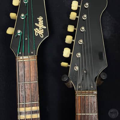 Höfner Double Neck Bass/Guitar Modell 191-1 from 1961 in sunburst with transport case image 7