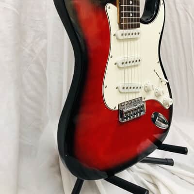 Mahar Strat Style Electric Guitar Red And Black image 4
