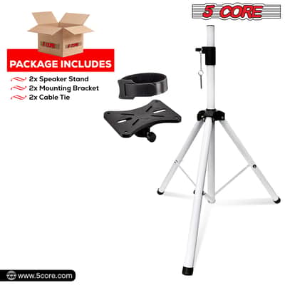 5 Core Speaker Stand Height Adjustable PA DJ Tripod Studio Monitor Stands w 35mm Compatible Insert image 5