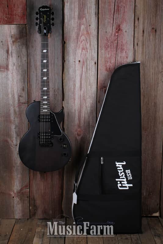 Epiphone Les Paul Special II GT Electric Guitar Worn Black with Gibson Gig Bag image 1