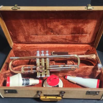 Getzen SUPER DELUXE TRUMPET -Copra -COPPER-BELL , Mouthpiece 3 Mutes & Original Case image 7