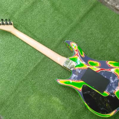VINTAGE 90S MIJ JAPAN JACKSON DK CUSTOM FINISH PROJECT SUPER STRAT DINKY HSS 22 JUMBO FRETS FLOYD ROSE 1990s ORIGINAL FACTORY CUSTOM TIE DYE FINISH image 11