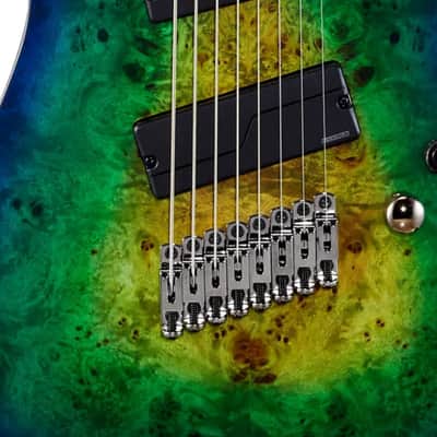 Cort KX508 8-String Multi-Scale Electric Guitar in Mariana Blue Burst image 3