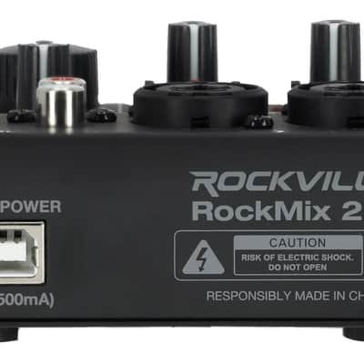 Rockville RockMix 2BT 2 Channel USB Interface Mixer, 2-way Bluetooth For Podcast image 4