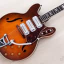 1966 Harmony H78 Vintage Electric Guitar, Heath-Branded w/ DeArmond Gold Foils, Bigsby B3 & Case