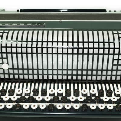 Converter Bayan Rubin 7 Free Bass and Stradella, 120 Bass Button Accordion, Vintage Russian Bayan Accordian with Straps and Case, 2717 image 7