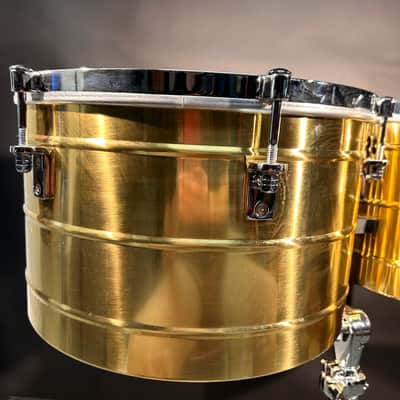 Latin Percussion LP258-BZ Tito Puente Signature 15/16" Bronze Thunder Timbales with Stand 2020’s - Bronze/Chrome image 6