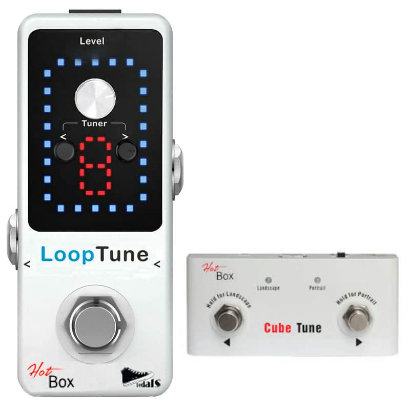 Hot Box Loop Tune Looper/Tuner Pro Pedal + Cube Tune Foot Controller. 9 Loops 40 Min Record-In WhiteHot Box Pedals Loop Tune + image 1