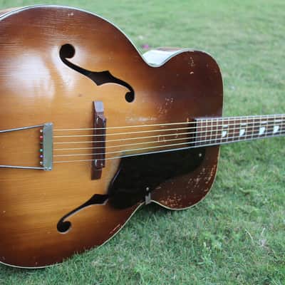Vintage 40s Kay K-46 Artist 17" Master Size Jumbo Acoustic Archtop Guitar Restored Honest Relic image 3