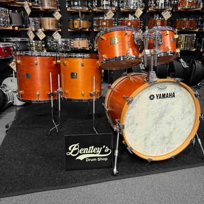 ~RARE!~ Yamaha Maple Custom 5-Piece 10/12/14/16/20 Drum Kit Set in Satin Natural Vintage with SKB Soft-Shell Bags image 1