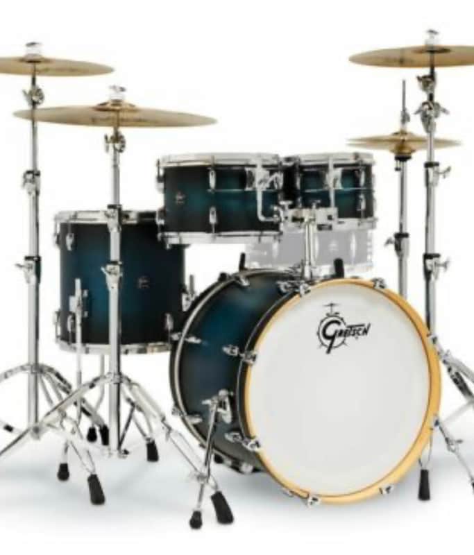 Gretsch Renown 2 4-Piece Drum Set (20/10/12/14) Satin Antique Blue Burst image 1