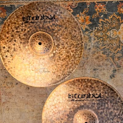 RARE Dark Raw Unlathed ISTANBUL Mehmet TURK 15” Hihats 1196 1438 g PERFECT! Deep Organic! image 3