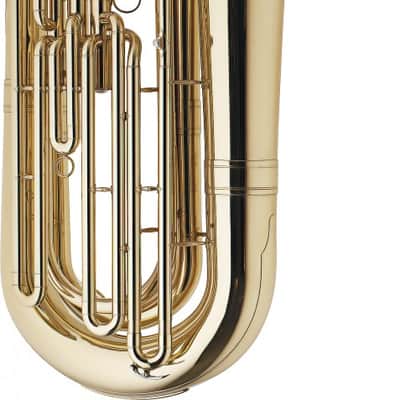 Stagg WS-BT235 Brass Body 3 Top Action Valves Key of Bb Tuba w/Soft Case on Wheels & Mouthpiece Silver Plated image 2