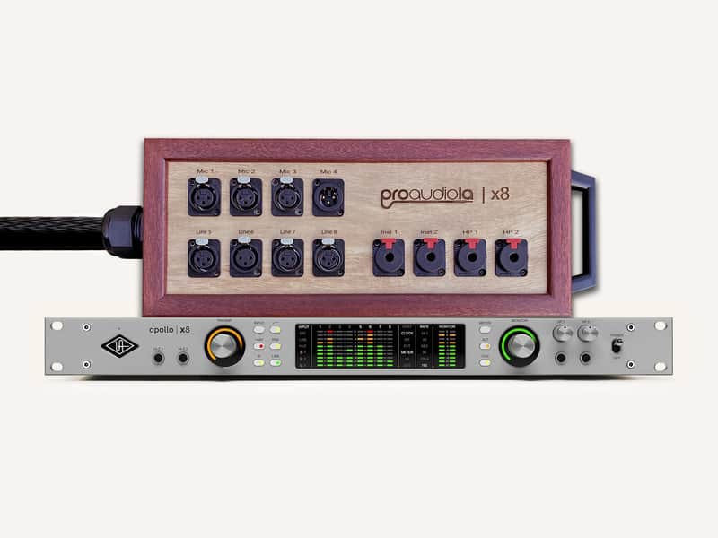 Package of Universal Audio Apollo x8 Gen 2 & 12-Channel Laser-Engraved Wooden Studio Box | Thunderbolt 3 Interface | Essentials+ Bundle | 5 Feet image 1