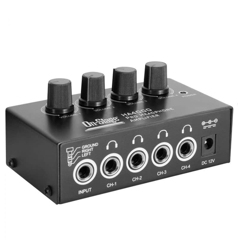 On-Stage HA4000 4-Channel Pro Headphone Amplifier HA-4000 Amp Four OnStage image 1