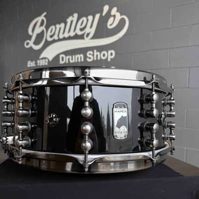 Mapex Black Panther Mahogany 6x14 Jeff Hamilton Signature 'Maximus' Snare Drum in Gloss Piano Black with Black Brushed Hardware (DH Rm 4) image 1